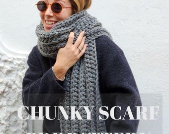 Chunky Scarf Crochet Pattern PDF | 3 Hour Scarf | Beginner Friendly | Cozy Valentine Gift | Unisex