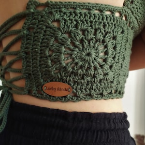 • Boho summer top in XS to L sizes – modeled outdoors