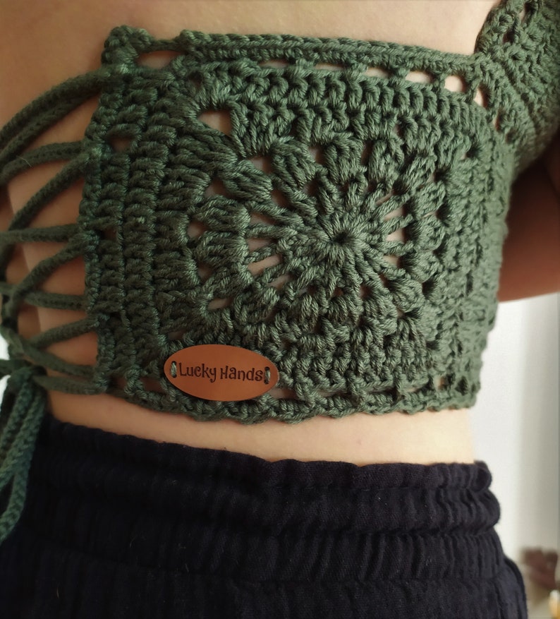 • Boho summer top in XS to L sizes – modeled outdoors