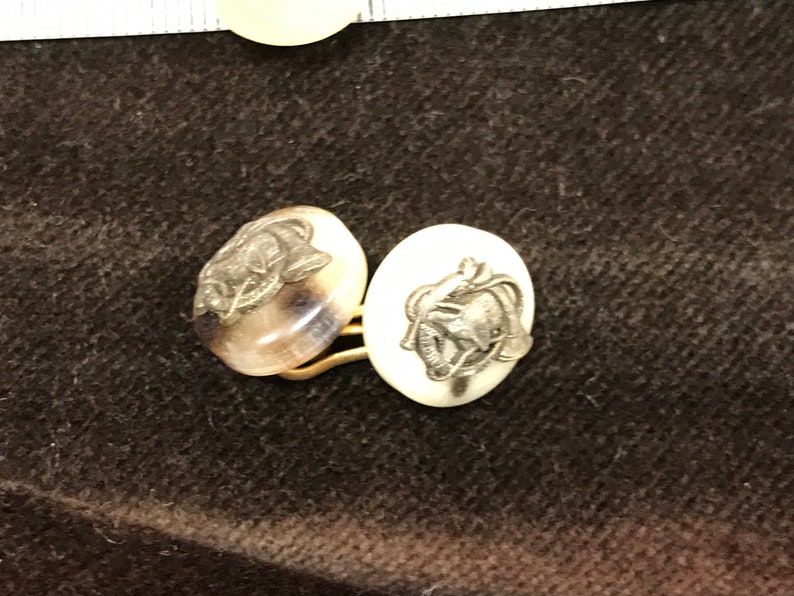 RL Genuine Lt Horn Cuff Link Button 12 2 sets 13mm Fox and Horn- 1 pair