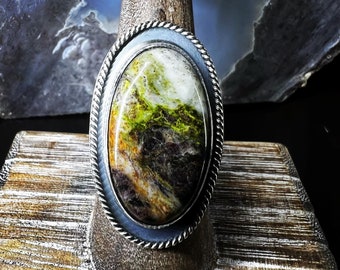 Michigan Oval Stone Statement Ring Size 8