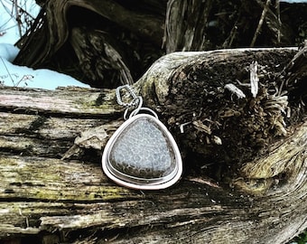 Charlevoix Stone Large Pendant Necklace Michigan