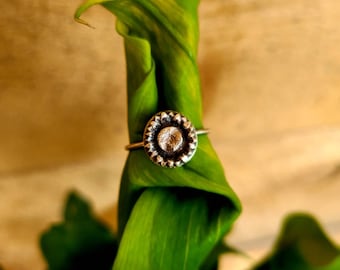 Sterling Silver Sunflower Ring Size 9.5