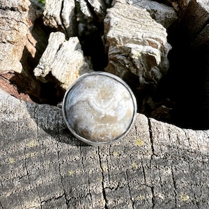 Agatized Petoskey Stone Ring Size 8