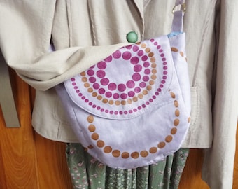 Borsa a tracolla riciclata, borsa a spalla, stampa vintage anni '90