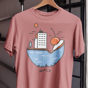 MPLS Cherry Spoon Unisex T-Shirt | Minnesota Shirt, Boho Shirt, 70&#39;s Tee, Retro Shirt, Hipster Shirt, Vintage Tee, Fargo Shirt