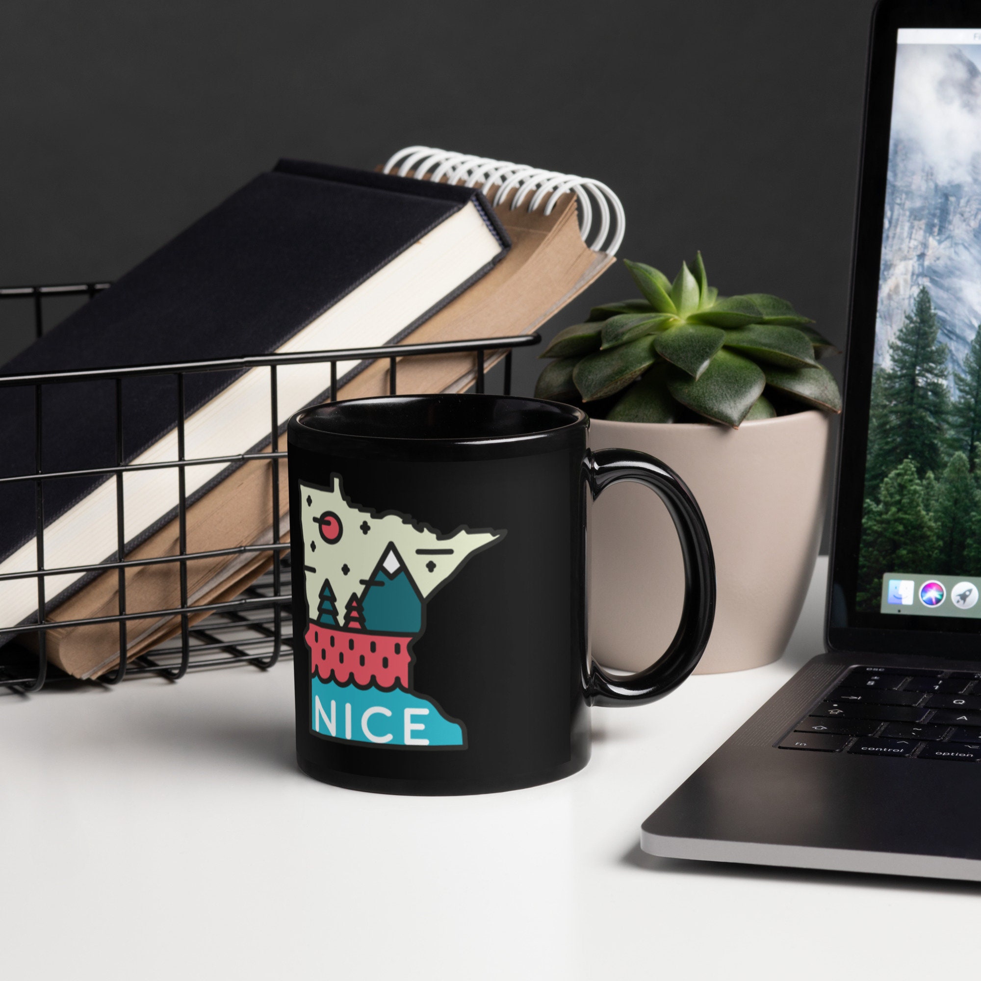 Nice Minnesota Black Glossy Mug