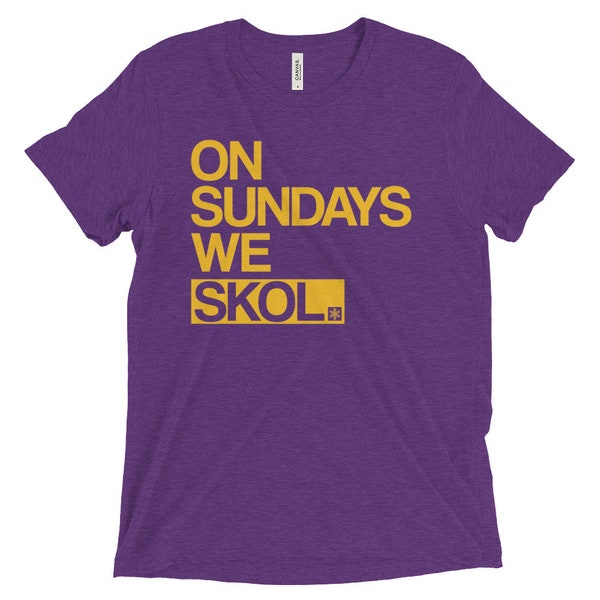 On Sundays We Skol Premium Unisex Purple Gold T-Shirt | Minnesota Minneapolis Midwest | Mens Womens Tee Vikings