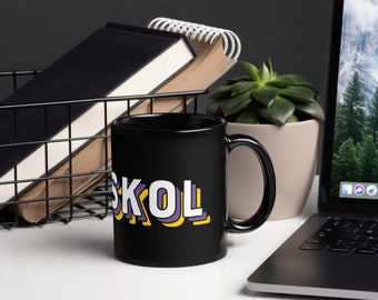 Skol Minnesota Black Glossy Mug