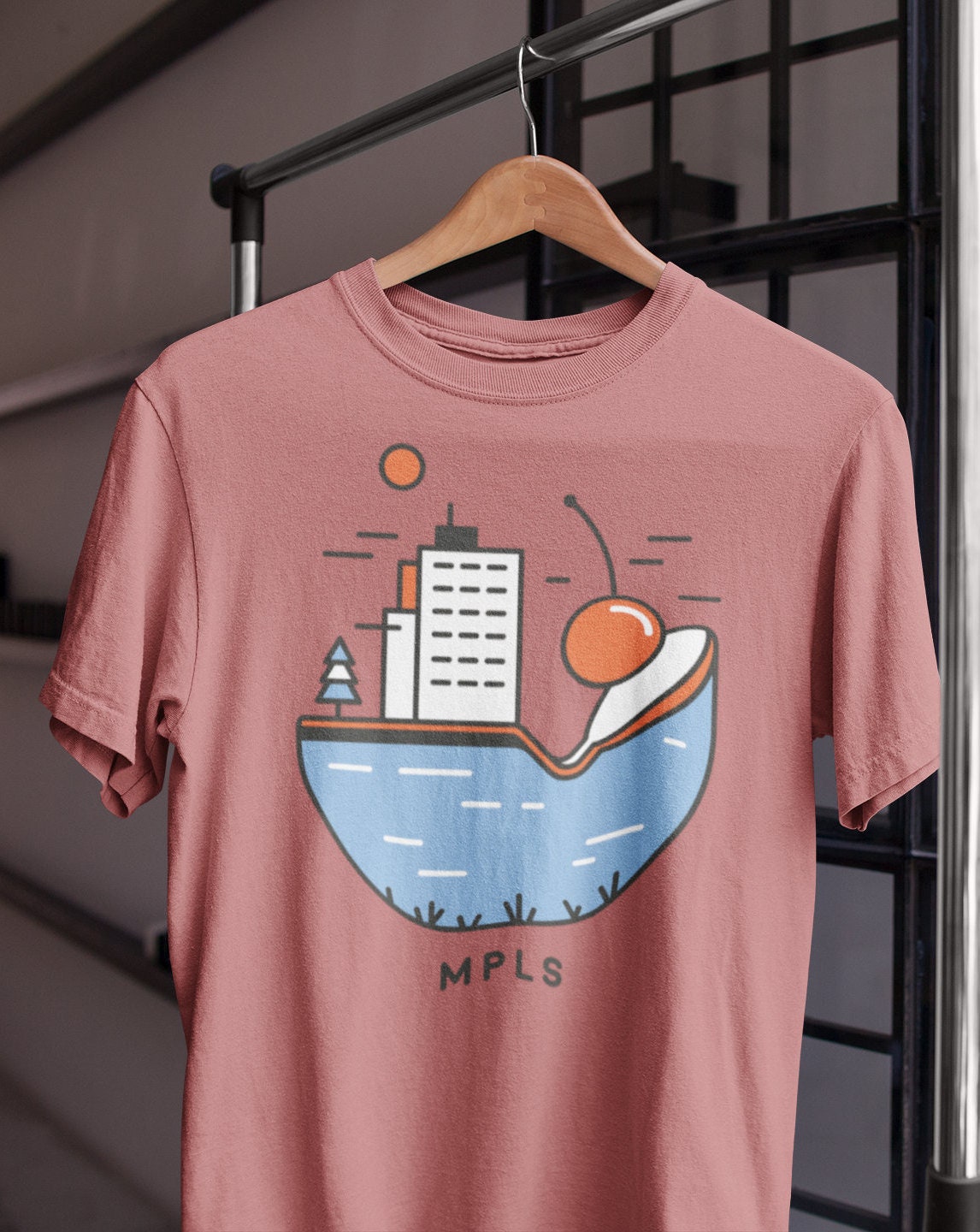 MPLS Kirsche Löffel Unisex T-Shirt | Minnesota Shirt, Boho Shirt, 70er Jahre T-Shirt, Retro-Shirt, Hipster Shirt, Vintage-t-Shirt, Fargo Shirt