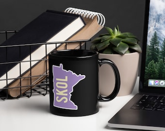 Skol Minnesota MN Black Glossy Mug