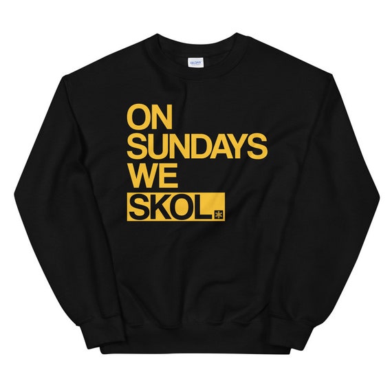 On Sundays We Skol Unisex Sweatshirt Gold | Minnesota Minneapolis Midwest |  Mens Womens Tee Vikings