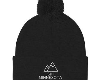 Ski Minnesota Pom Pom Knit Cap