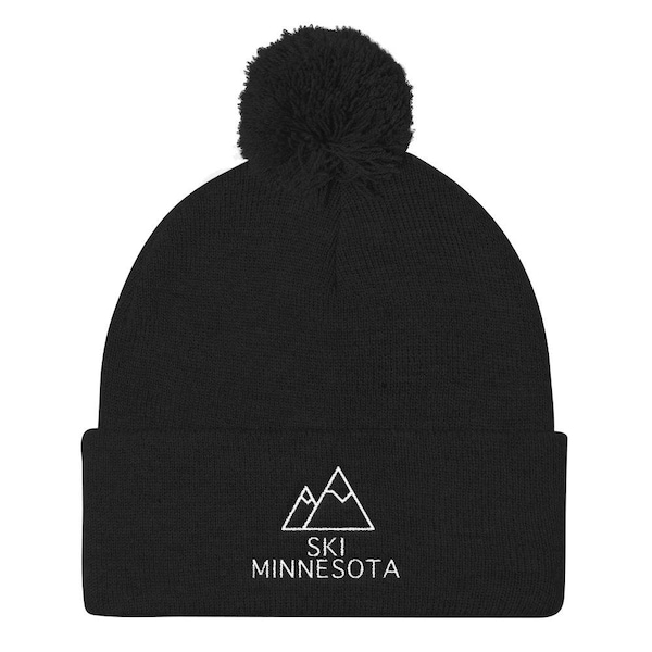 Ski Minnesota Pom Pom Knit Cap