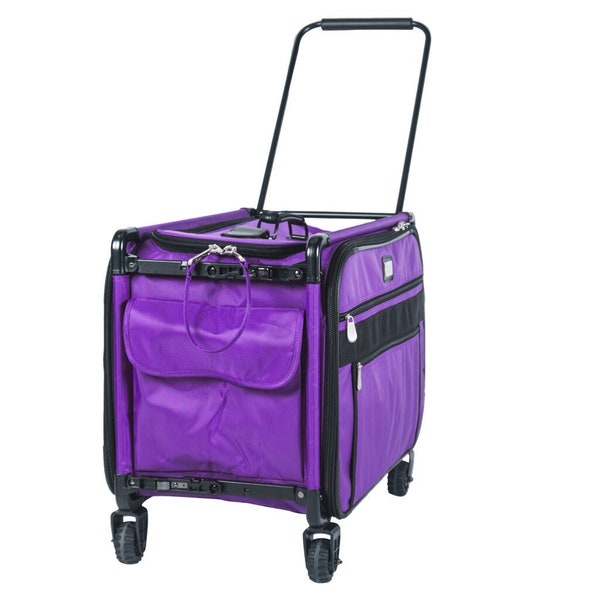 Tutto Medium Purple Machine on Wheels by Tutto Luggage is Great for Sewing Projects on the Go, Great for Destination Sewing, Take Along