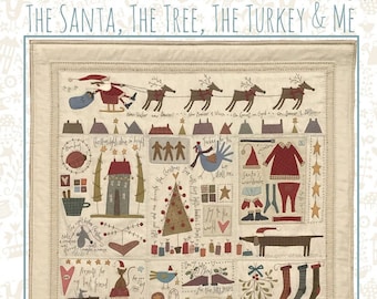 The Santa, The Tree, The Turkey and Me Pattern by Anni Downs for Hatched and Patched