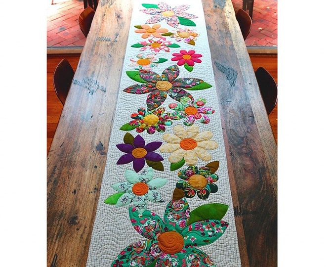 Blossoms Table Runner Quilt Pattern From Free Bird Quilting Designs ...