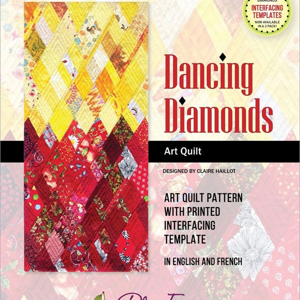 Dancing Diamonds Art Quilt is a Simple Beginner to Intermediate Diamond Quilt Pattern that uses a Simple Technique
