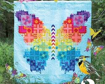 Butterfly Quilt Pattern 2nd Edition by Tula Pink, Bright Colorful Rainbow Quilts, Tula Pink Designs