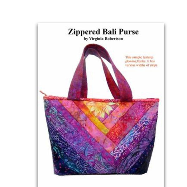 Zippered Bali Purse is great for Scrap Fabric in Your Stash, These Bags look Great with Batiks, Floral Batiks in an Ombre Pattern Effect