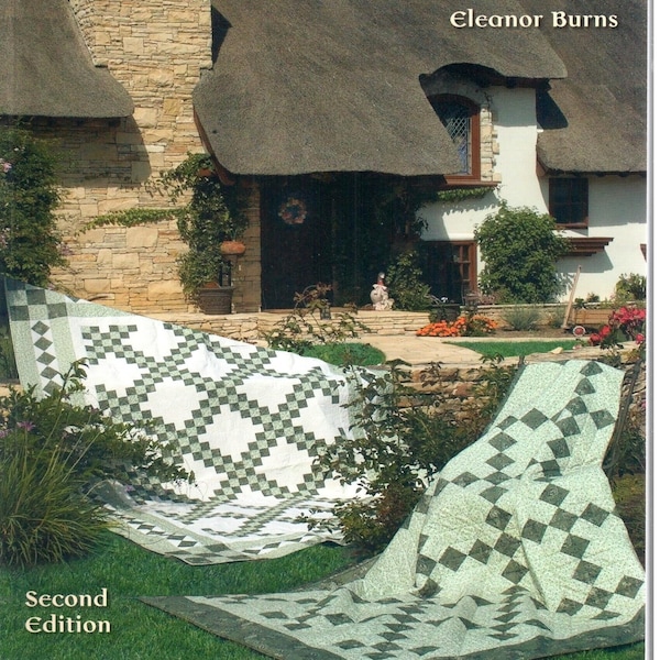 Irish Chain in a Day Quilting Book by Eleanor Burns Quilt in a Day, Several Patterns Included, Green and White Quilts