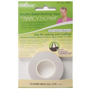 Double Sided Basting Tape With Nancy, Needle Tape Quickly and Easily Adheres, Clover Basting Adhesive Tape Helps for Placing in Zippers