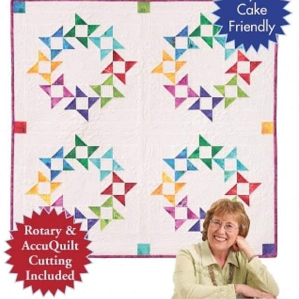 Digitaler Download Quilt In A Day Freundeskreis für Rotary & AccuQuilt Muster, Layer Cake Freundliches Muster, Quilt Muster, Eleanor Burns