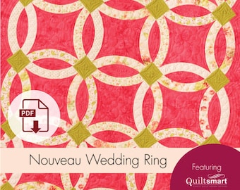 Nouveau Wedding Ring Digital Download Quilt Pattern - Eleanor Burns Signature Pattern, instant download easy quilt PDF, print TODAY