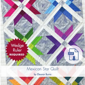 Mexican Star Digital Download Quilt Pattern - Eleanor Burns Signature Pattern, print TODAY geometric star PDF pattern from Quilt in a Day