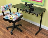Featherweight Table, Arrow Sewing Cabinets Arrow Heavyweight Table for Vintage Singer Featherweight Sewing Machines 221 and 222 - Black