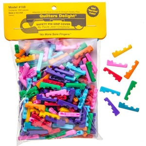 Multi Color Quilters Delight Safety Pin Grip Covers, Safety Pin Grips for Quilting, Basting Quilt Notions, Easy Find Pin Covers, 200pcs