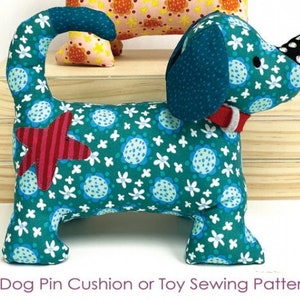 Lucky and Lola Dog Pincushion or Toy Pattern for the Cutest Sewing Room Desk Top Pin Cushion to Keep Your Pins Handy