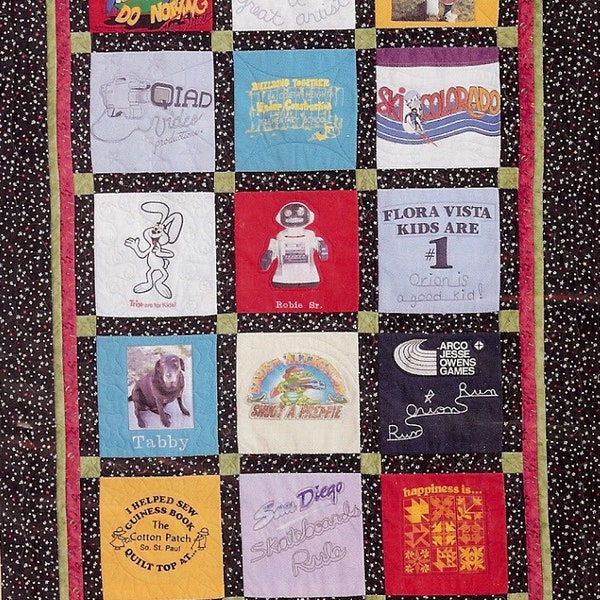 Digital Download - T shirt Quilt Pattern by Quilt in a Day T-Shirt Quilt Pattern by Eleanor Burns, Memory Quilts, Sports Team Quilts