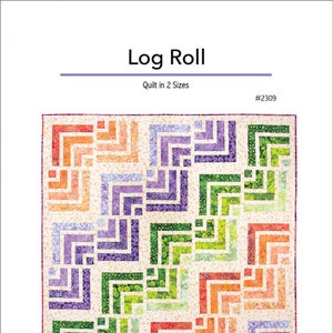 Log Roll Quilt Pattern by Kate Colleran - Modern log cabin, advanced beginner quilt pattern