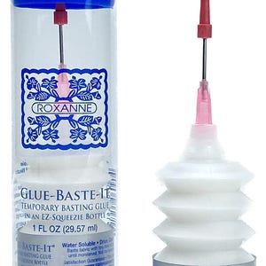 Roxanne Colonial Glue Baste It, EZ-Squeezie Bottle of Transparent Binding Glue, Temporary Wash Out Glue Features Precise Applicator