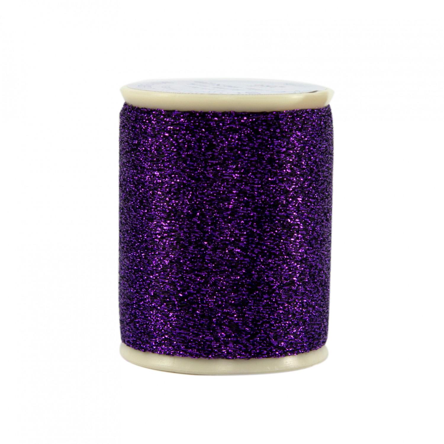 Razzle Dazzle Polyester Metallic Thread 8wt 110yds Purple Velvet Style#  120012XX259, Dark Shinny Purple Thread