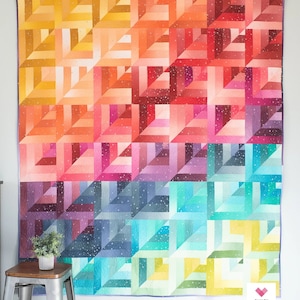 Lucky Log Cabins Quilt Pattern by Quilty Love - Fast, easy, and stash friendly modern quilt pattern