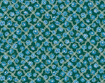 Rosemary Blooms - C - Blue Green - Floral Nostalgia for Riley Blake, sold by the quarter yard