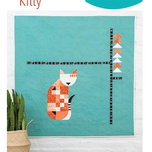 Posh Kitty Quilt Pattern by Sew Kind of Wonderful, cute cat quilt pattern for cat lovers