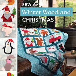 Sew a Winter Woodland Christmas Quilt Book by Mary Hertel: 20 paper pieced block patterns - 9 projects!