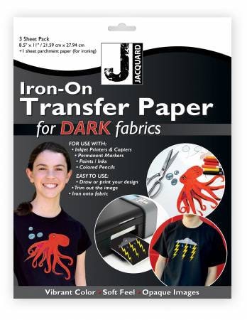 VTS Dark Fabric Inkjet Iron-On Printable Vinyl, 8.5 x 11 100 pack, da