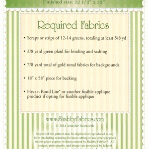 Patchwork Shamrock Table Runner Pattern by Jennifer Bosworth for Shabby Fabrics image 2