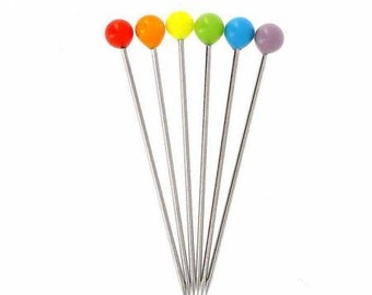 Glass Head Pins 1-3/16in, 80 Pins are Extra Fine Glass Head Pins