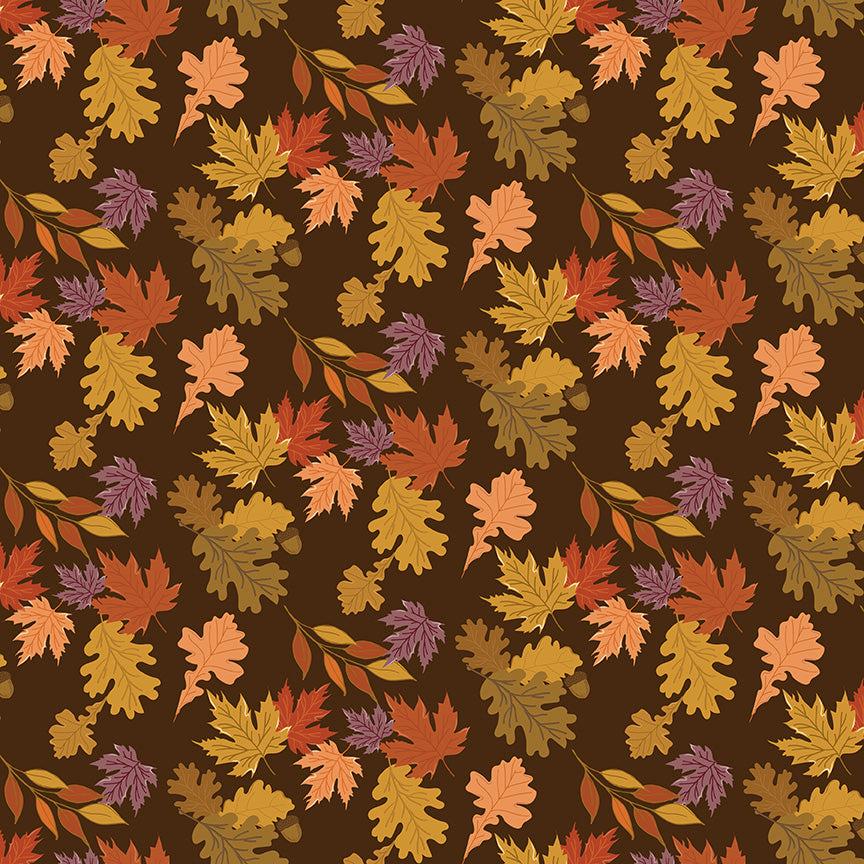 Leaves - Brown - The Awe of Autumn by Sandy Gervais for Riley Blake, cotton fabric sold by the quarter yard, choose your cut
