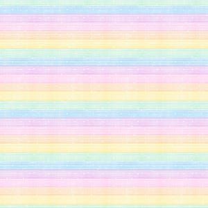 May include: A pastel rainbow striped pattern with a subtle dotted texture. The design features horizontal bands of pink, yellow, blue, and green, creating a soft and cheerful aesthetic. The pattern is suitable for various craft projects.