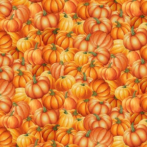 Packed Pumpkins - Pumpkin  - Gather with a Grateful Heart by TIMELESS TREASURES, cotton fabric sold by the quarter yard, choose your cut