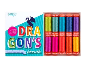 Thread Aurifil - Dragon's Breath by Tula Pink 10 Small Spools 50wt and Unicorn Tula Pink Thread
