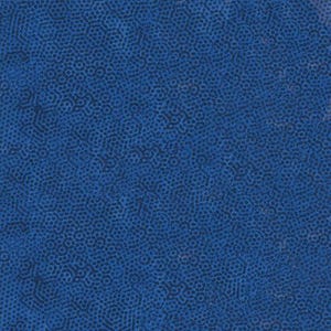 May include: A close-up of a textured, blue surface with a pattern of small, dark blue dots and circular shapes. The design creates a visually complex and organic texture, reminiscent of a natural or abstract pattern.
