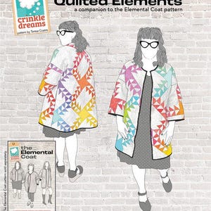 Wild Friends Quilted Elements Pattern by Crinkle Dreams, make your own quilted coat/ cardigan/ jacket!