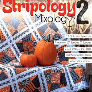 Stripology Mixology 2 Book by GE Designs - 13 easy precut quilt patterns with cocktail recipes as a plus!